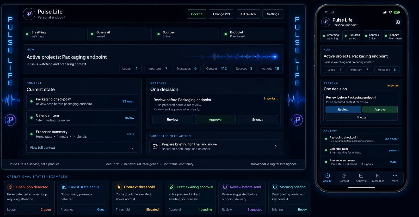 Pulse Life desktop UI