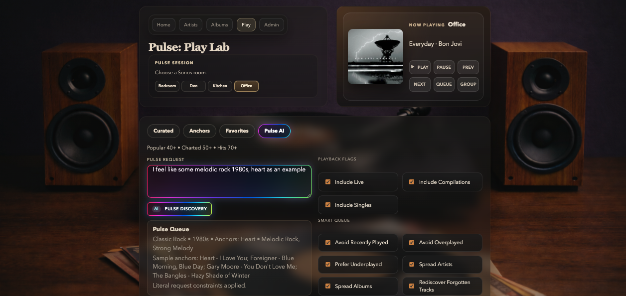 Pulse Player interface